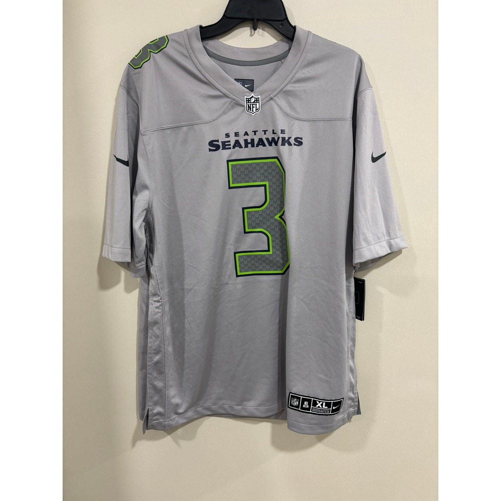 NWT Nike NFL Football Seattle Seahawks Wilson #3 Gray On Field Jersey XL‎ Mens